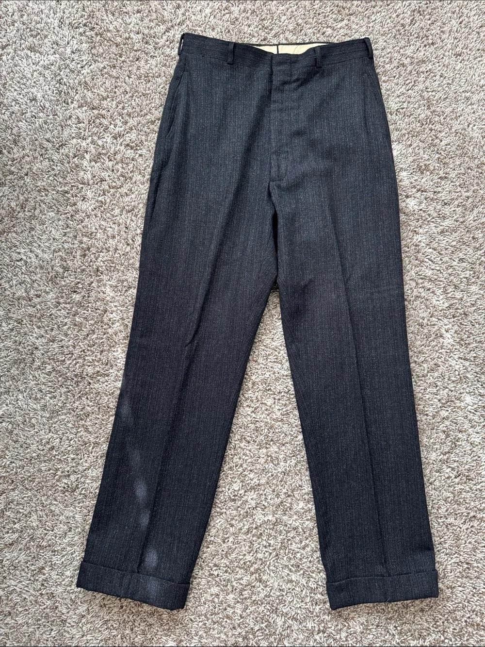 Vintage 1950's Truxton Wool Pinstripe Mens Suit 40R